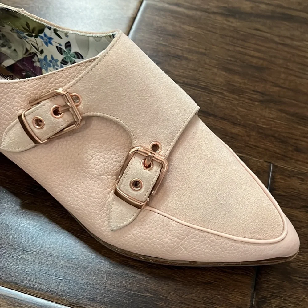 Ted Baker Naoi monk strap blush pink suede and leather shoe Size 5.5/ EU 36
